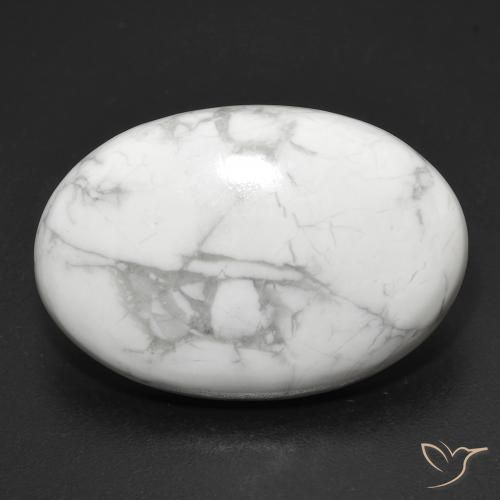 Howlite Blanc grisâtre naturelle ovale, 23.22 ct, Opaque