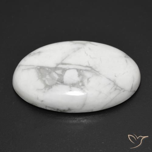 Howlite Blanc grisâtre naturelle ovale, 23.22 ct, Opaque