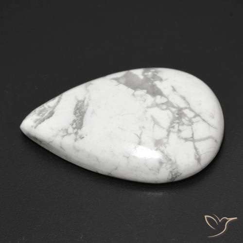 Howlite Blanc grisâtre naturelle En forme de poire, 21.42 ct, Opaque