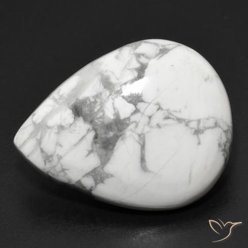 17.67ct Naturel Blanc grisâtre Howlite, En forme de poire, Opaque