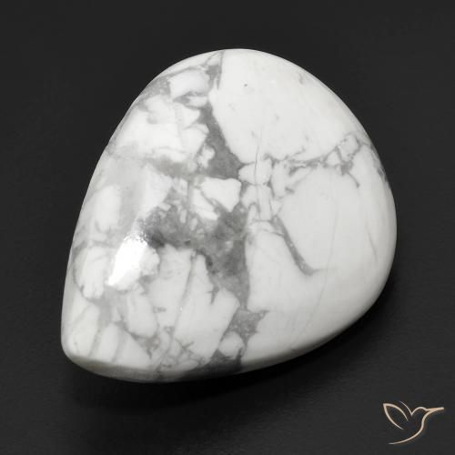 Howlite Blanc grisâtre naturelle En forme de poire, 17.67 ct, Opaque