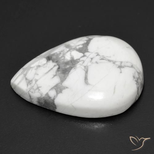 Howlite Blanc grisâtre naturelle En forme de poire, 17.67 ct, Opaque