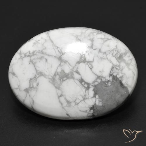 19.91ct Naturel Blanc grisâtre Howlite, ovale, Opaque