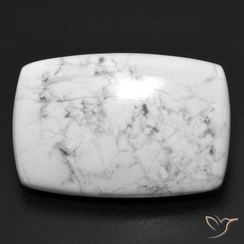 29.75ct Naturel Blanc grisâtre Howlite, Coussin, Opaque