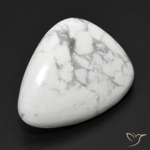 Howlite Blanc grisâtre naturelle Fantaisie, 19.85 ct, Opaque