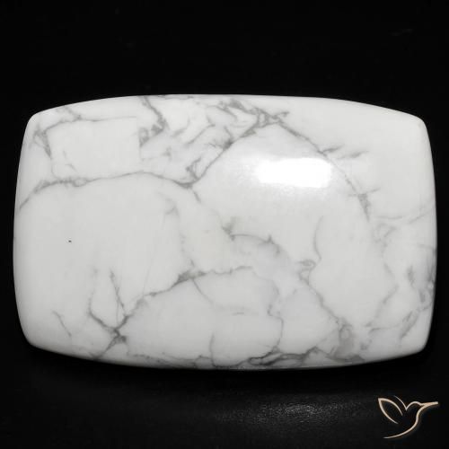27.68ct Naturel Blanc grisâtre Howlite, Coussin, Opaque