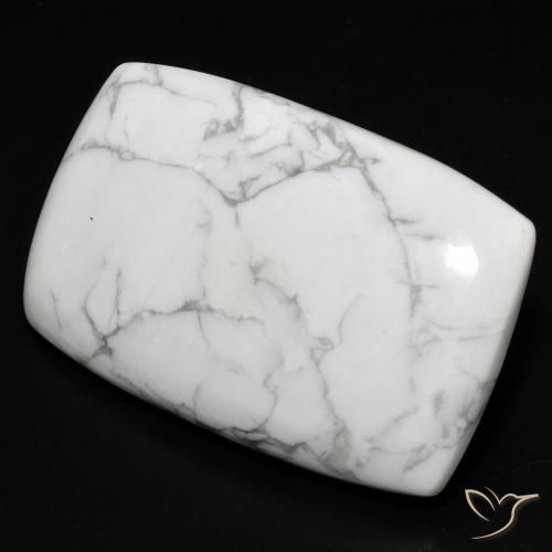 Howlite Blanc grisâtre naturelle Coussin, 27.68 ct, Opaque