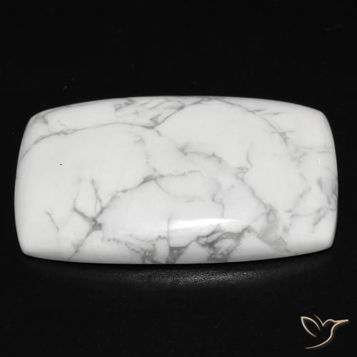Howlite Blanc grisâtre naturelle Coussin, 27.68 ct, Opaque