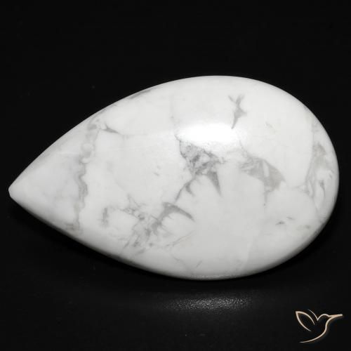 18.97ct Naturel Blanc grisâtre Howlite, En forme de poire, Opaque