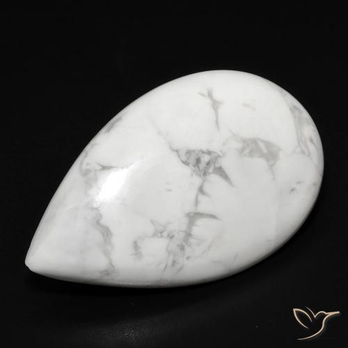 Howlite Blanc grisâtre naturelle En forme de poire, 18.97 ct, Opaque