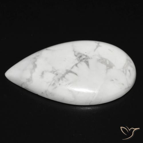 Howlite Blanc grisâtre naturelle En forme de poire, 18.97 ct, Opaque