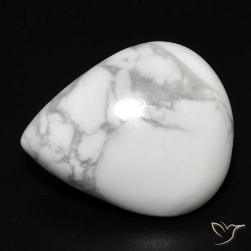18.33ct Naturel Blanc grisâtre Howlite, En forme de poire, Opaque
