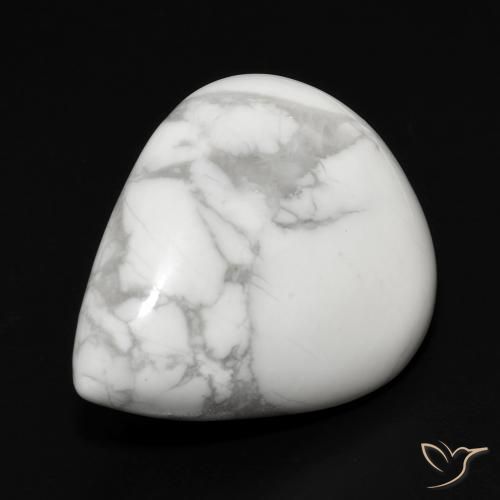 Howlite Blanc grisâtre naturelle En forme de poire, 18.33 ct, Opaque