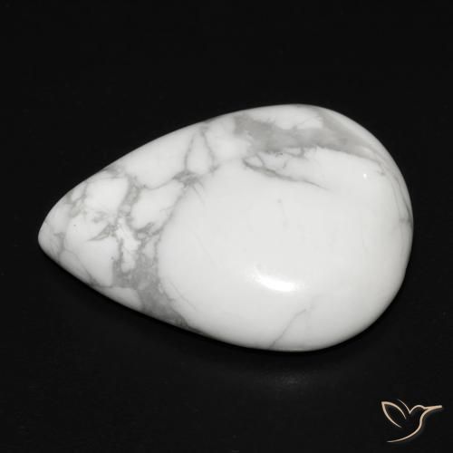 Howlite Blanc grisâtre naturelle En forme de poire, 18.33 ct, Opaque