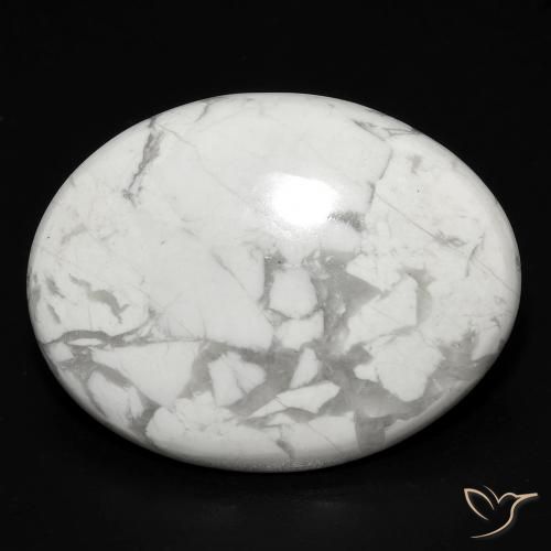 17.91ct Naturel Blanc grisâtre Howlite, ovale, Opaque