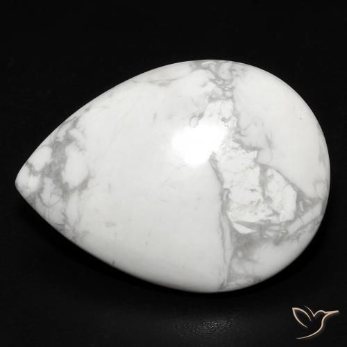 15.79ct Naturel Blanc grisâtre Howlite, En forme de poire, Opaque