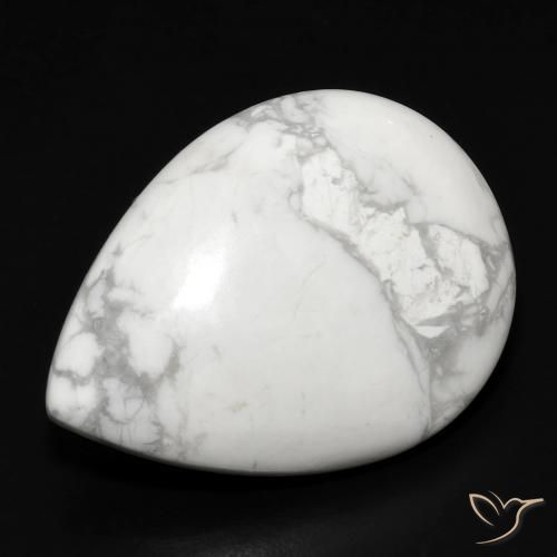Howlite Blanc grisâtre naturelle En forme de poire, 15.79 ct, Opaque