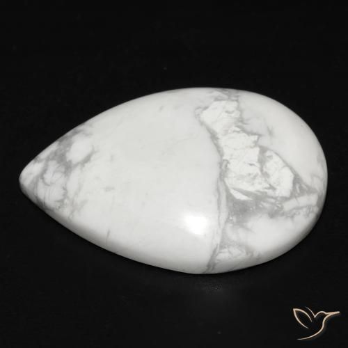 Howlite Blanc grisâtre naturelle En forme de poire, 15.79 ct, Opaque