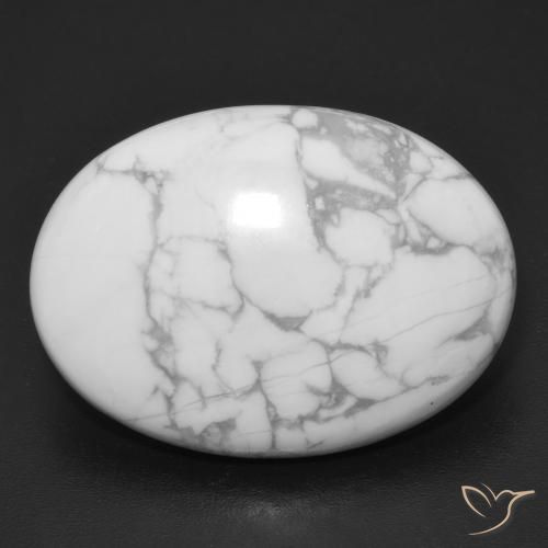 26.91ct Naturel Blanc grisâtre Howlite, ovale, Opaque