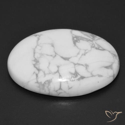 Howlite Blanc grisâtre naturelle ovale, 26.91 ct, Opaque