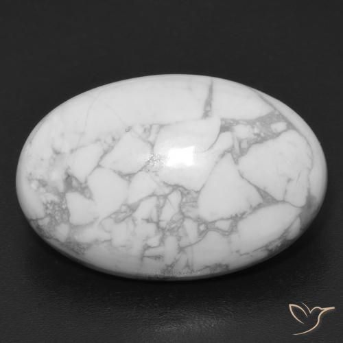 15.19ct Naturel Blanc multicolore Howlite, ovale, Opaque