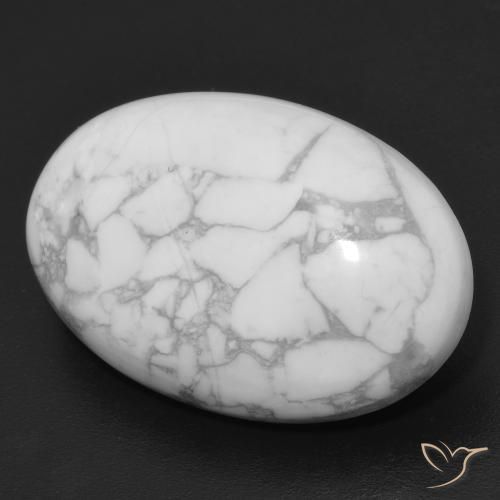 Howlite Blanc multicolore naturelle ovale, 15.19 ct, Opaque