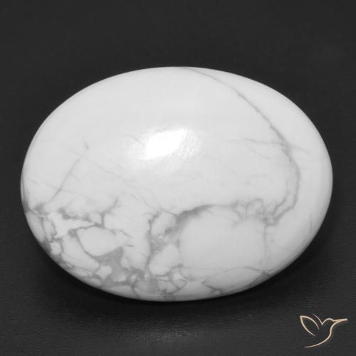 16.38ct Naturel Blanc grisâtre Howlite, ovale, Opaque