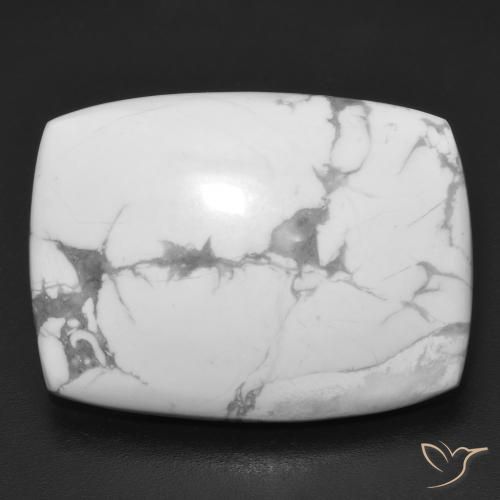 24.74ct Naturel Blanc grisâtre Howlite, Coussin, Opaque