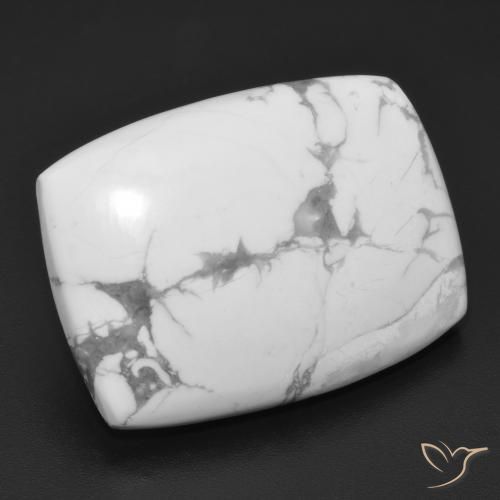 Howlite Blanc grisâtre naturelle Coussin, 24.74 ct, Opaque