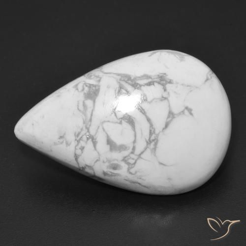 20.70ct Naturel Blanc grisâtre Howlite, En forme de poire, Opaque