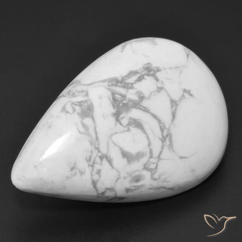 Howlite Blanc grisâtre naturelle En forme de poire, 20.70 ct, Opaque