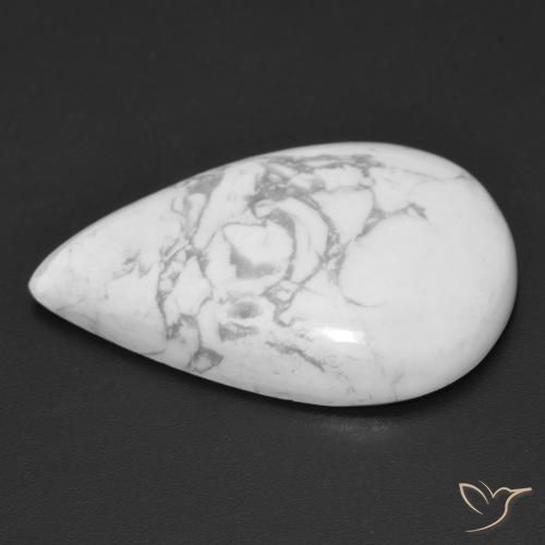 Howlite Blanc grisâtre naturelle En forme de poire, 20.70 ct, Opaque