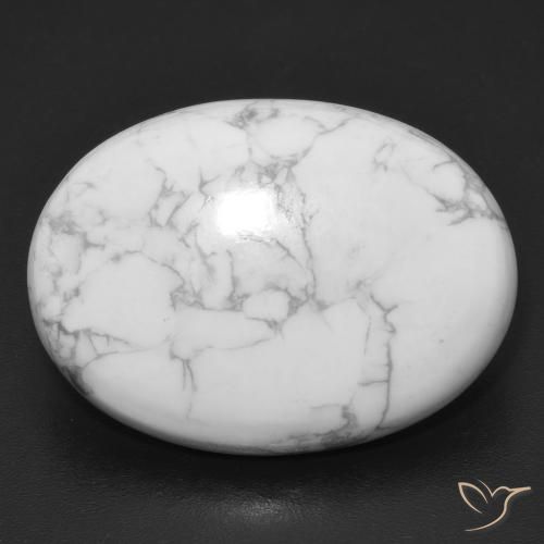 19.37ct Naturel Blanc grisâtre Howlite, ovale, Opaque