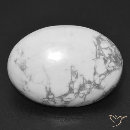 20.77ct Naturel Blanc grisâtre Howlite, ovale, Opaque