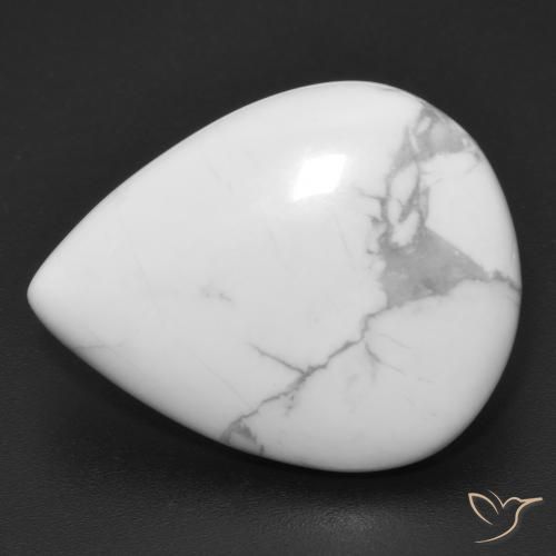 16.12ct Naturel Blanc grisâtre Howlite, En forme de poire, Opaque