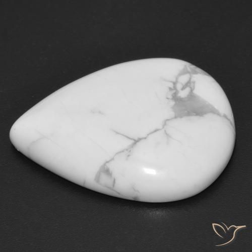 Howlite Blanc grisâtre naturelle En forme de poire, 16.12 ct, Opaque