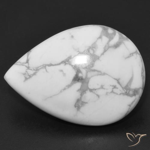15.90ct Naturel Blanc grisâtre Howlite, En forme de poire, Opaque