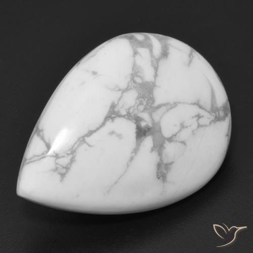 Howlite Blanc grisâtre naturelle En forme de poire, 15.90 ct, Opaque