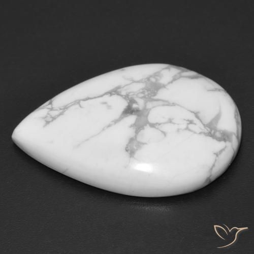 Howlite Blanc grisâtre naturelle En forme de poire, 15.90 ct, Opaque