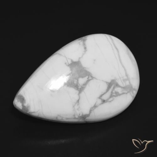 Howlite Blanc grisâtre naturelle En forme de poire, 18.20 ct, Opaque