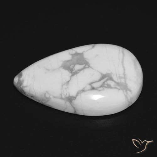 Howlite Blanc grisâtre naturelle En forme de poire, 18.20 ct, Opaque