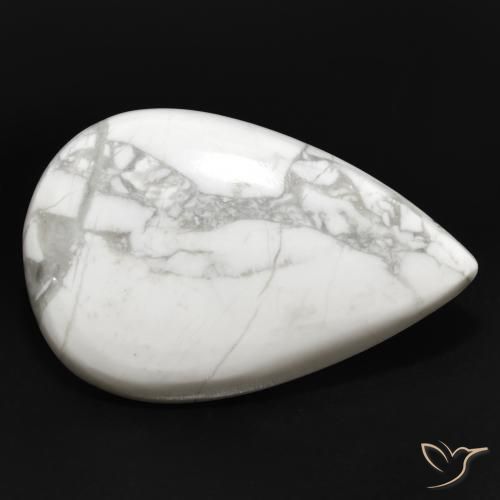 23.41ct Naturel Blanc grisâtre Howlite, En forme de poire, Opaque