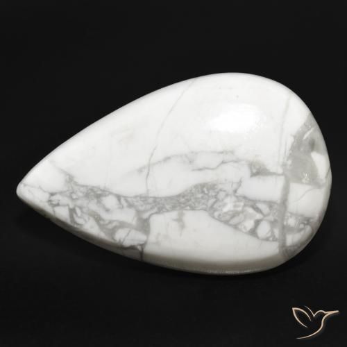 Howlite Blanc grisâtre naturelle En forme de poire, 23.41 ct, Opaque