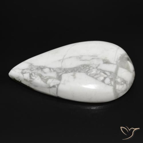 Howlite Blanc grisâtre naturelle En forme de poire, 23.41 ct, Opaque
