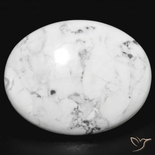 25.68ct Naturel Blanc grisâtre Howlite, ovale, Opaque