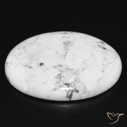 Howlite Blanc grisâtre naturelle ovale, 25.68 ct, Opaque
