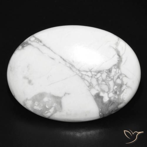 26.16ct Naturel Blanc grisâtre Howlite, ovale, Opaque