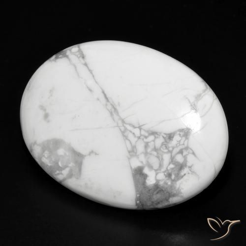 Howlite Blanc grisâtre naturelle ovale, 26.16 ct, Opaque