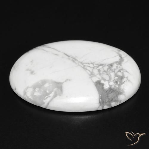 Howlite Blanc grisâtre naturelle ovale, 26.16 ct, Opaque