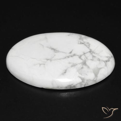 Howlite Blanc grisâtre naturelle ovale, 31.08 ct, Opaque